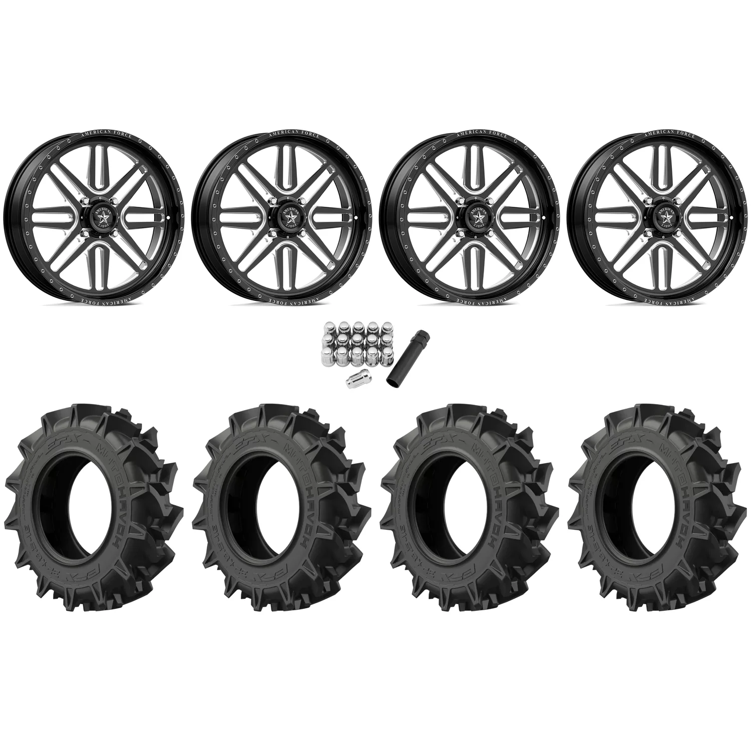 EFX Motohavok 35x8.5-22 Tires on American Force K01 Summit Black